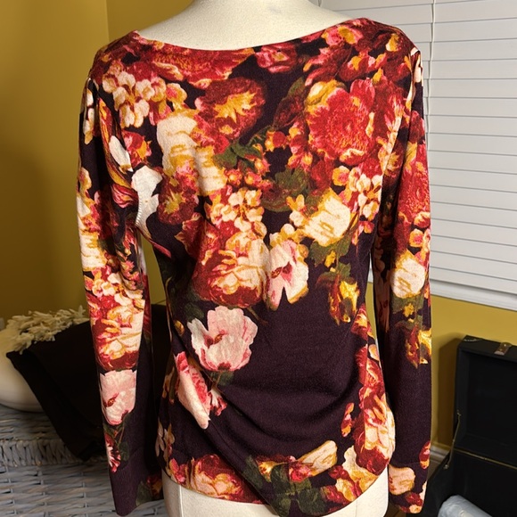 Talbots Floral Merino Wool Sweater EUC - Picture 7 of 7